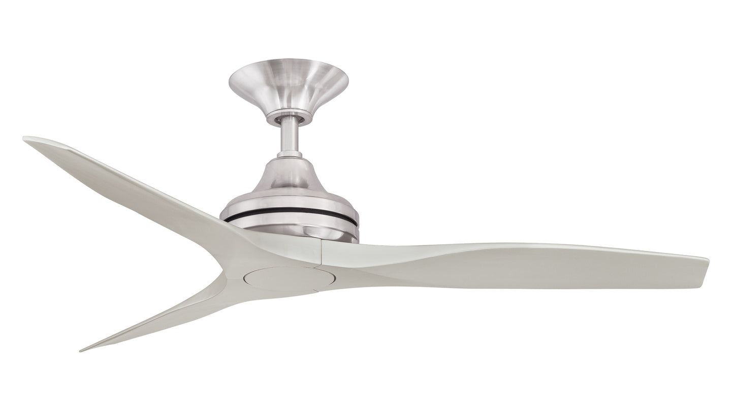 Spitefire Brushed Nickel Motor with a White Washed Blade