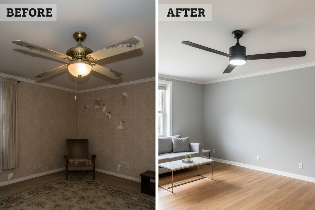 Before and After of ceiling fans