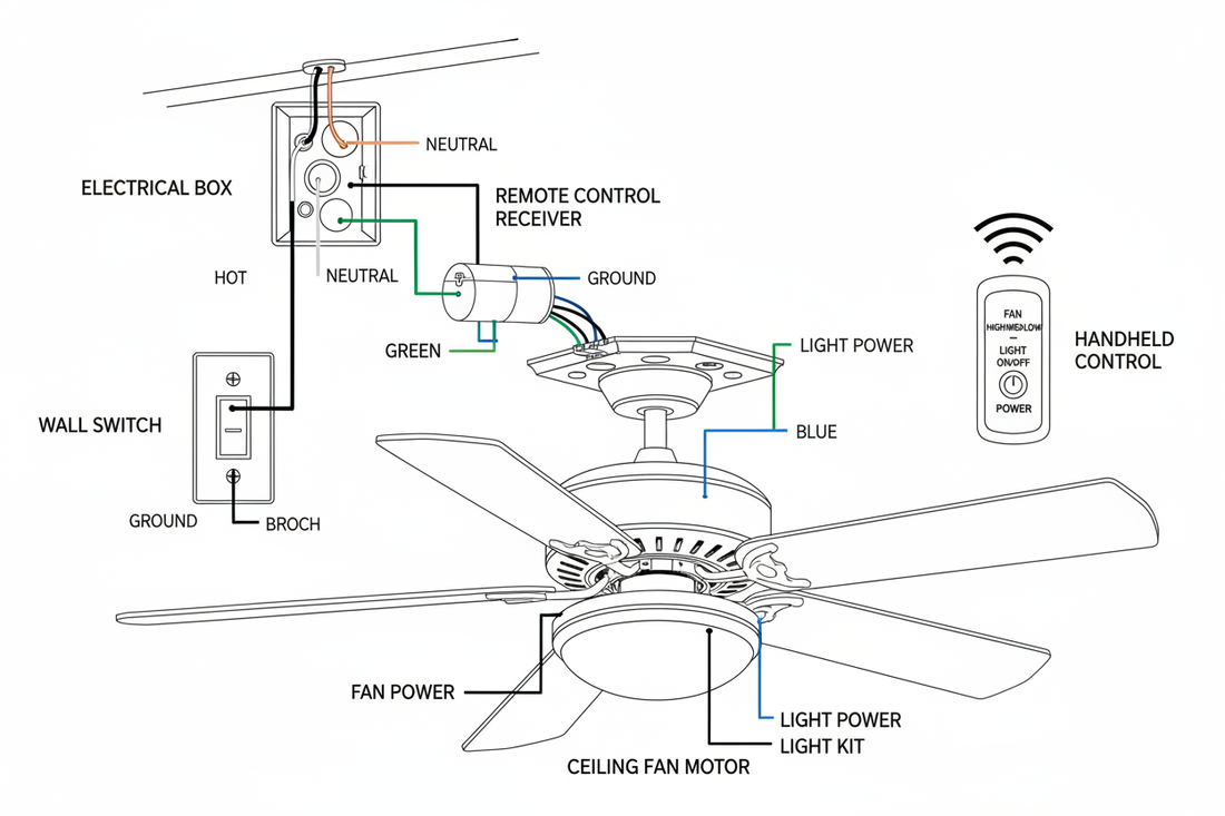 Ceiling Fan Wiring Diagram With Remote Guide